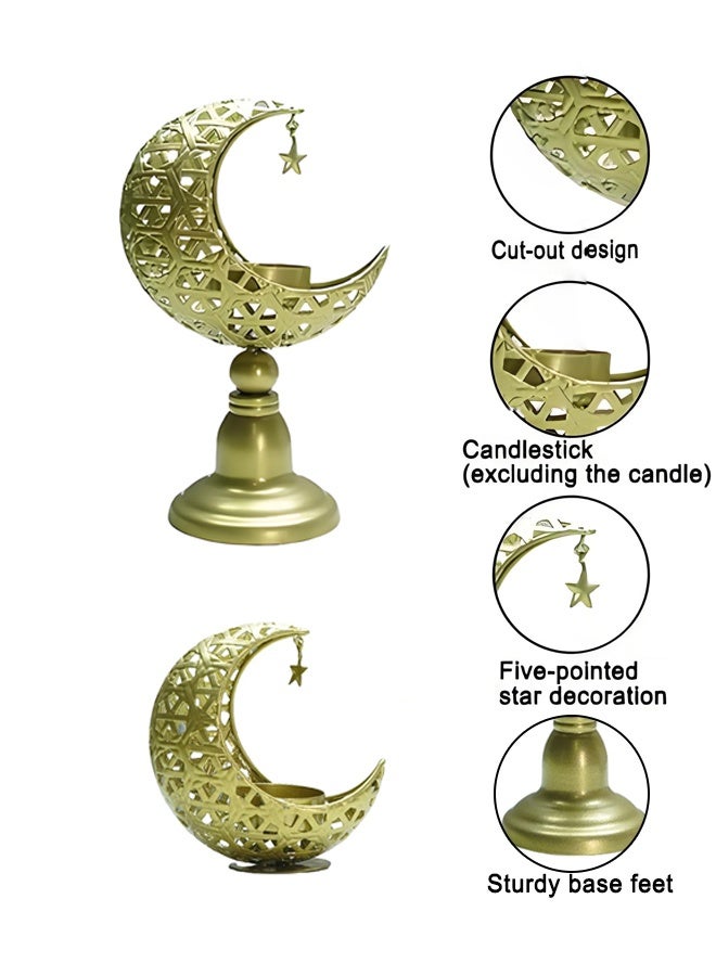 2-Pieces Set Cut-Out Iron Candle Holder, Incense Burner, Candlestick, Home Decor Centerpiece Suitable for Home, Office, Giving Gifts - Image 5
